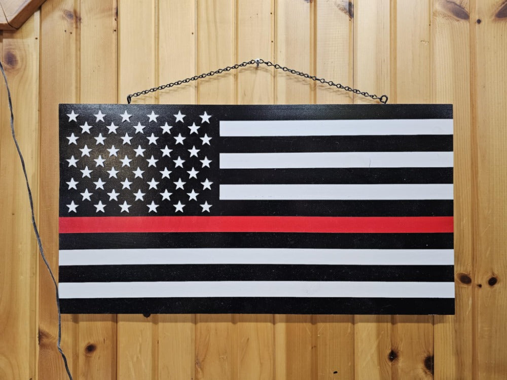 Custom Wooden American Flag - Handmade Patriotic Wall Art, Military & First Responder Gift, Rustic USA Decor