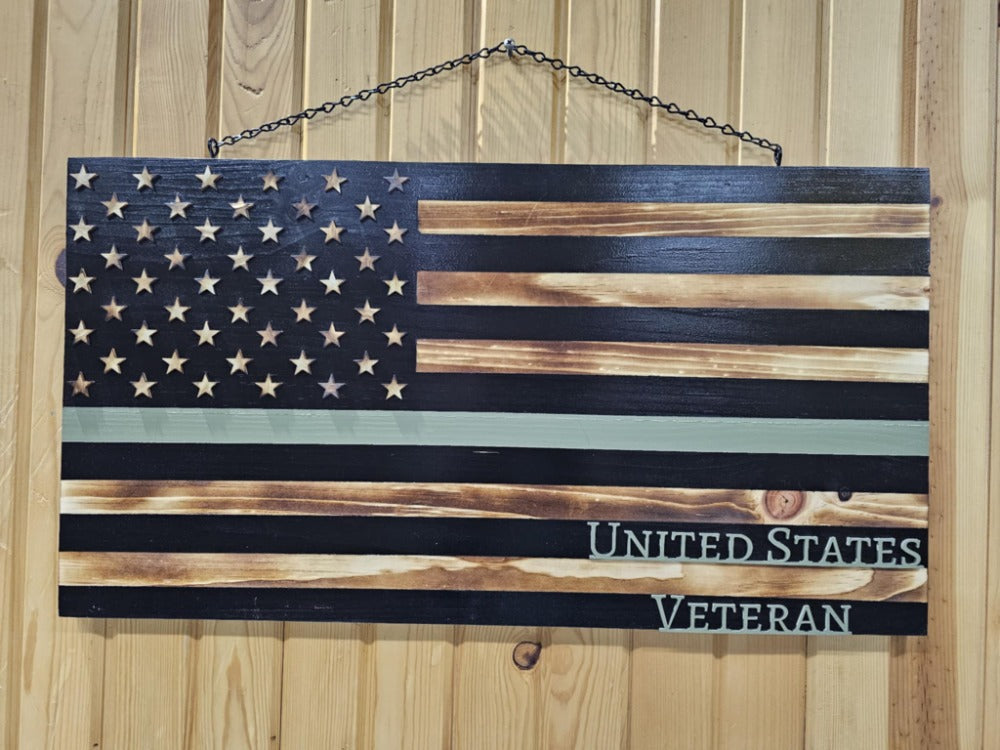 Custom Wooden American Flag - Handmade Patriotic Wall Art, Military & First Responder Gift, Rustic USA Decor