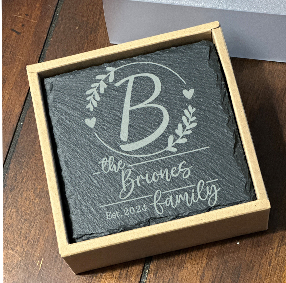 Family Name Slate Coasters without holder