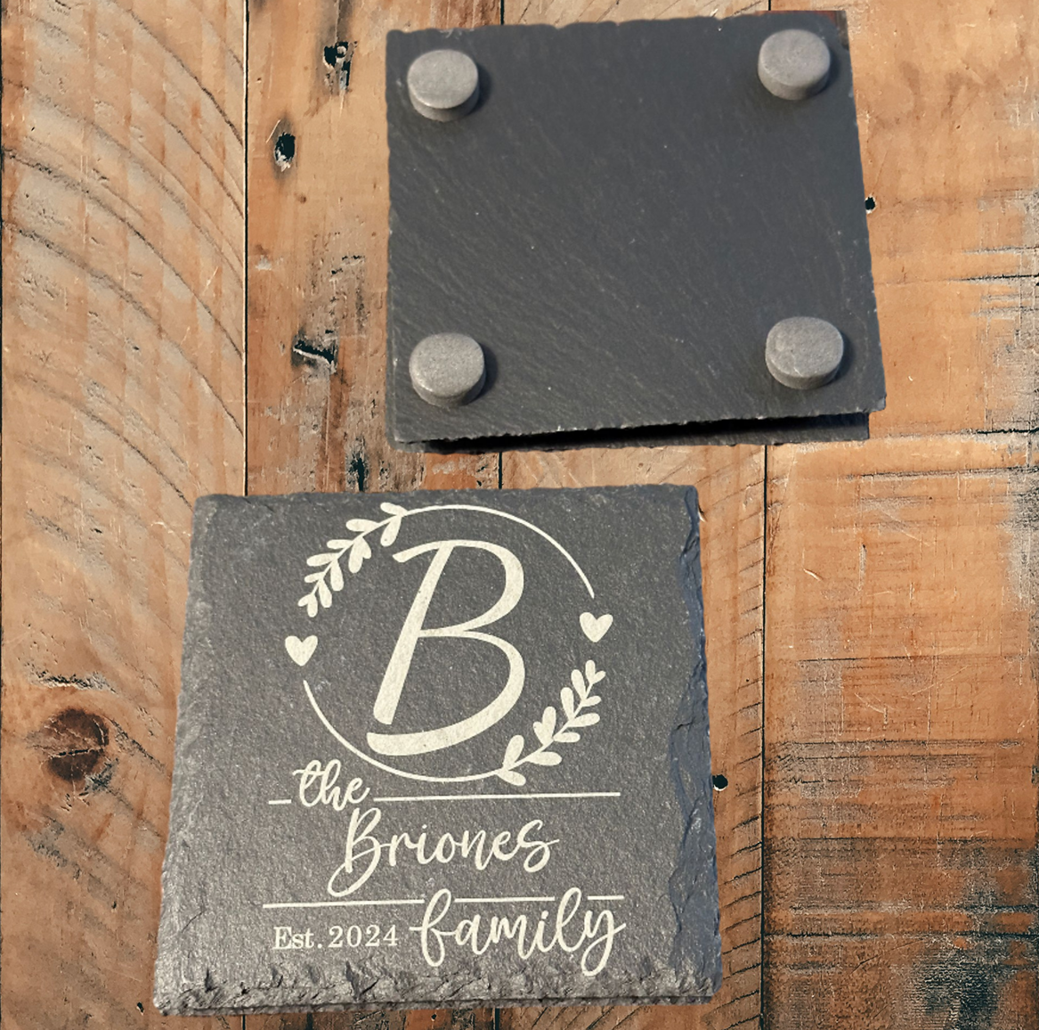 Family Name Slate Coasters without holder