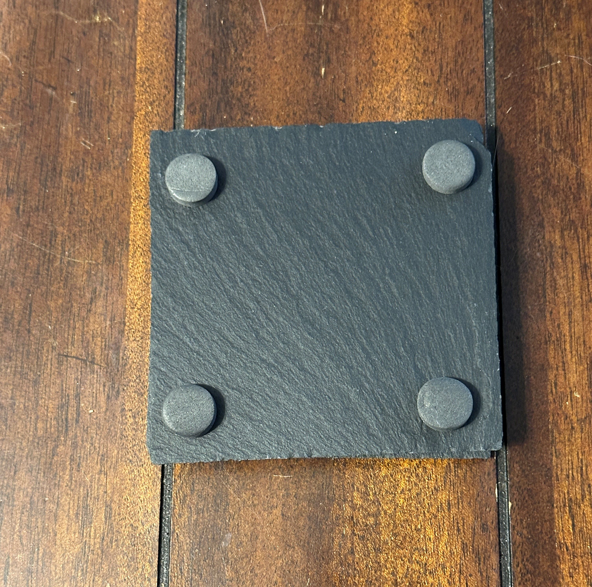 Family Name Slate Coasters with Bamboo Holder